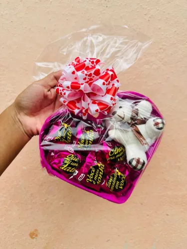 Cesta de chocolate, A Pronta Entrega, com ursinho 