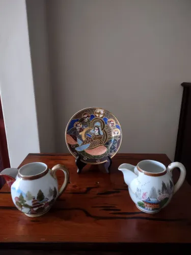 Conjunto de porcelana oriental decorativa