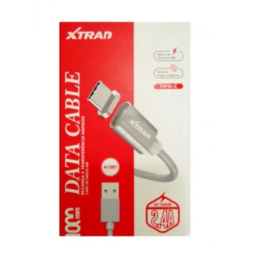 Cabo Cel Xtrad Magnético USB-C 1M 2.4A A1087 - WZetta