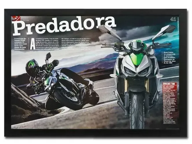 Kawasaki Z 1000 - Quadro / pôster decorativo com matéria original de revista