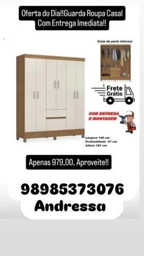 Guarda roupa casal entrega e montagem imediata