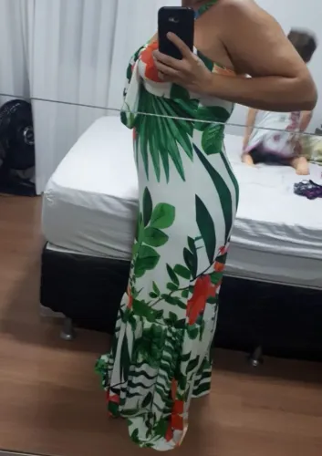 Vestido longo estampado
