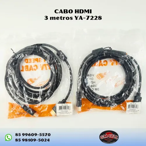 Cabo HDMI 3 Metros YA-7228 Novo