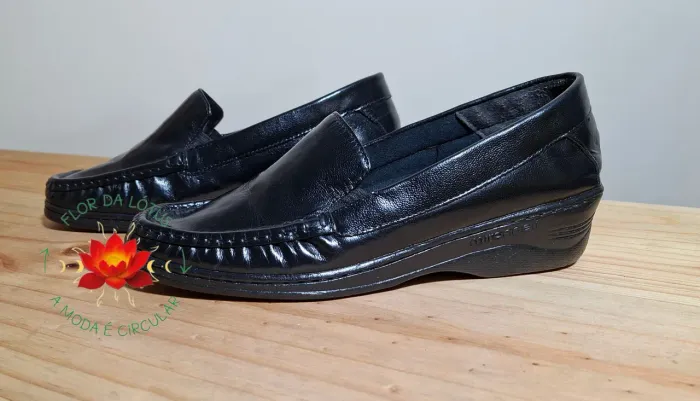 Mocassim Preto Feminino Tipo Anabela Mironneli Tam.38 NOVO
