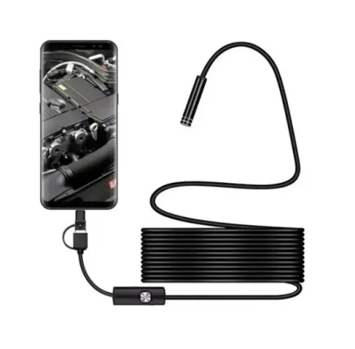 CAMERA ENDOSCOPICA BOROSCOPIO CABO DE 2,00 METROS COM ADAPTADORES KNUP KP-MI800/2M PRETO