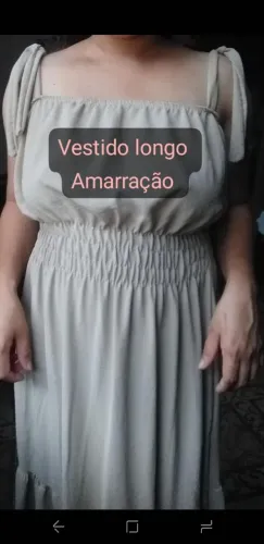 Vestido Longo lastex Bege