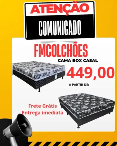 Cama Box Casal FMColchões - Frete Grátis e Entrega Imediata!
