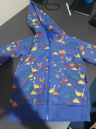 Casaco de Moletom Infantil com Dinossauros.  Tamanho 4