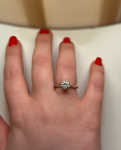 anel noivado em prata com moissanite 1ct