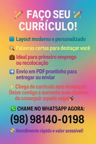 Currículo Moderno e Personalizado - WhatsApp *