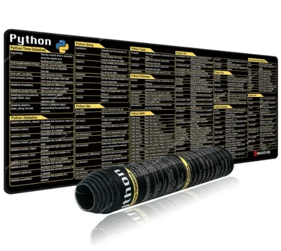 [Novo] Mouse Pad 800x300mm de Programação Python 800x300mm  Impressos, Base Anti