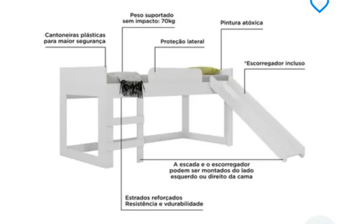 Cama Infantil com Escorregador