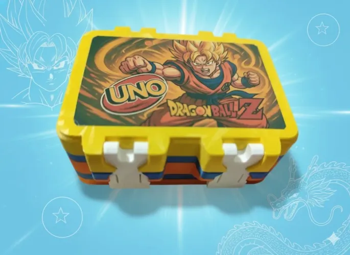Jogo de cartas UNO - temático DRAGON BALL Z - com caixa impressa em 3D