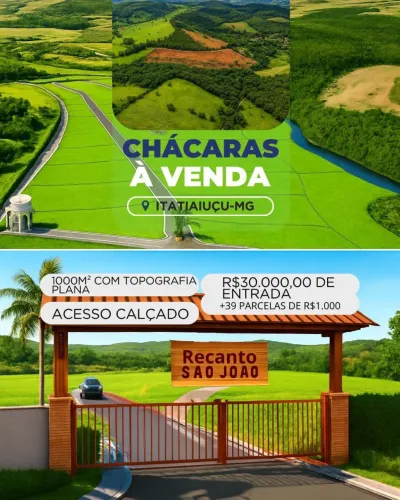 Chácaras em Itatiaiuçu/MG - Recanto São João | Entrada a partir de R$ 20 mil