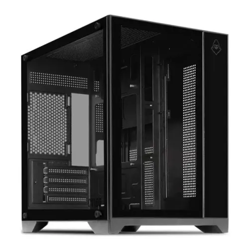 Gabinete Gamer Mancer CV100, Mid Tower, Preto, mATX, Lateral e Frente em Vidro Temperado