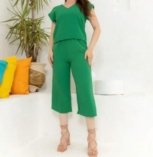 Conjunto pantacourt feminino verde