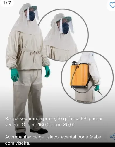 Roupa de segurança para proteção química EPI