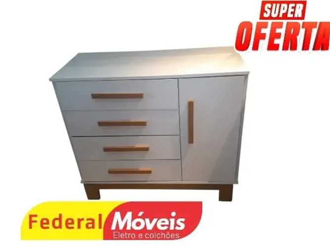 COMODA 4 GAVETAS BRANCA MEGA OFERTA (TEMOS CREDIÁRIO)