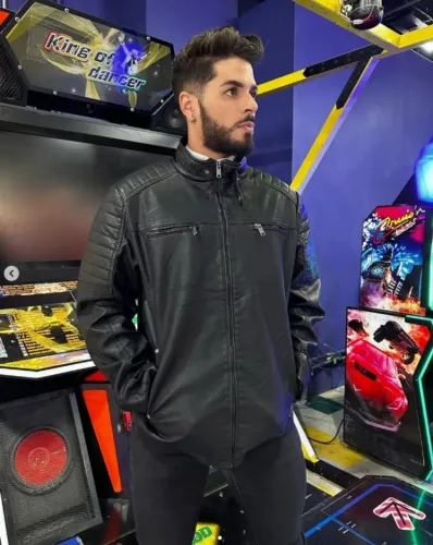 Jaqueta Masculina Nova Tamanho P e M Em Estoque Corino Coro Com bolso interno Premium Moto