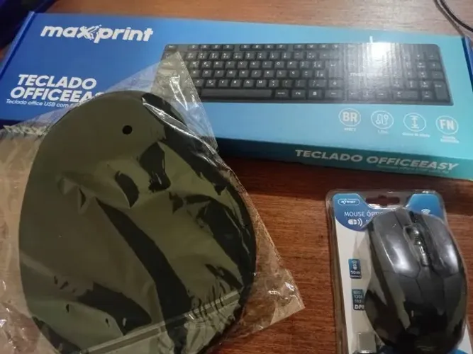 KIT MOUSE SEM FIO, TECLADO, MOUSE PAD