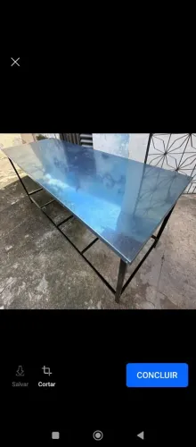 Mesa de Metal com Tampo em Aço Inox pronta e Resistente 