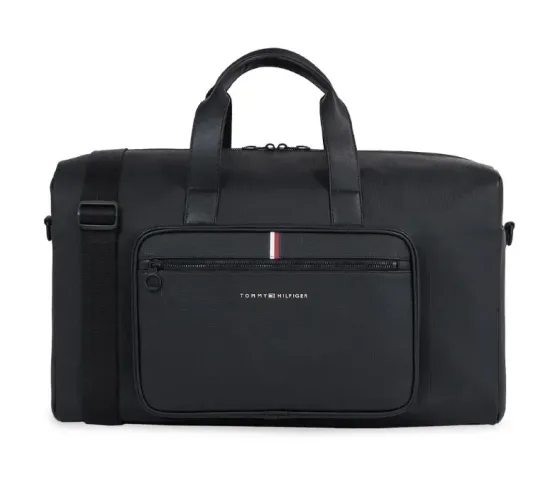 BOLSA TOMMY HILFIGER TH ESSENTIAL PIQUE DUFFLE PRETO 
