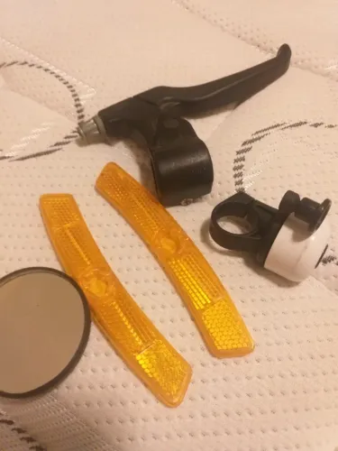 KIT Buzina de bicicleta trim trim + MANETE NYLON .JKS EVEREST PRETA + 2 Refletores de raio