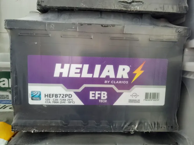 Bateria Heliar 72 EFB 02 anos de garantia carro start stop