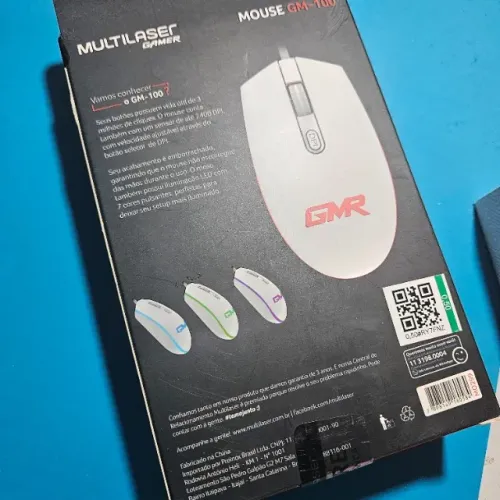 Mouse Gamer GN-100 Branco White RGB