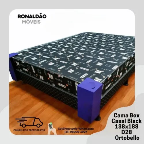 Cama Box Casal Ortopédica Black - Entrega Rápida! 