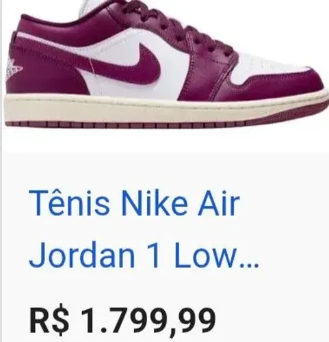 Tênis Nike Air Jordan 1 Low Bordeaux - 35