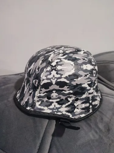 Capacete Coquinho Coçado / Estilo Alemão Camuflado Cinza