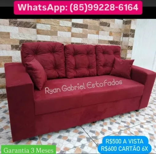Promoção Sofá 3 Lugares Luxuoso de Fábrica
