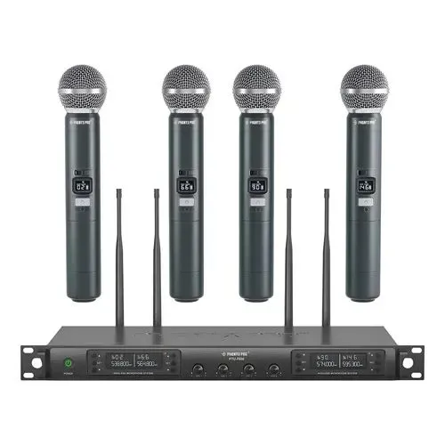 Microfone Dinâmico De Mão Sem Fio Phenyx Pro Ptu-7000-4h