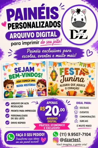 Painel Personalizado Arquivo Digital | Alta Resolução | Pronto para Impressão