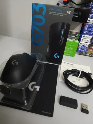 Mouse Gamer Sem Fio Logitech G703 Lightspeed Preto Na caixa | Impecável com Nota Fiscal