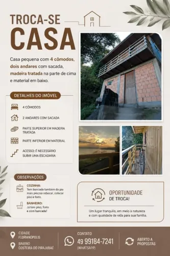 OPORTUNIDADE EM FLORIANÓPOLIS: VENDA OU TROCA!