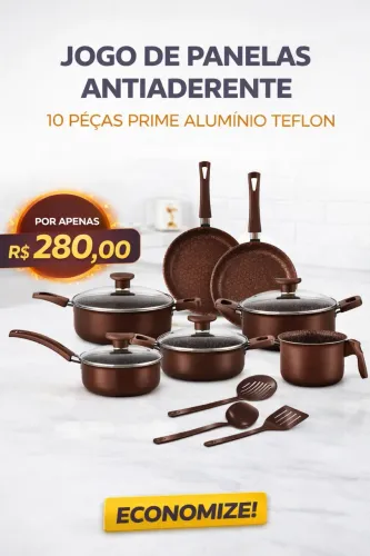 JOGO DE PANELAS 10 PEÇAS 280,00