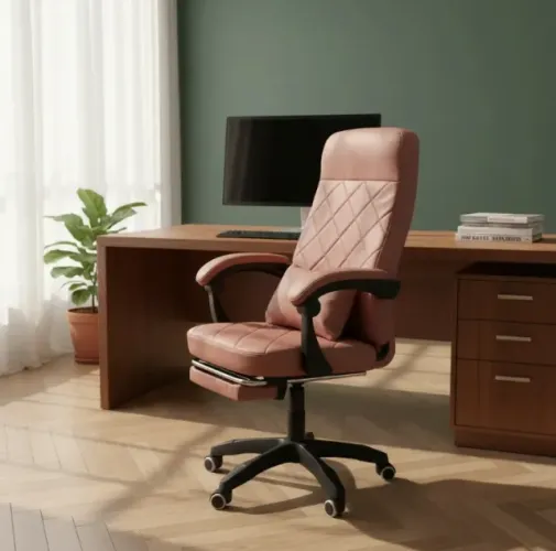 Cadeira Escritório Ergonômica C7 Neo Office Prestige Luxo Conforto - MARROM (SALMÃO)