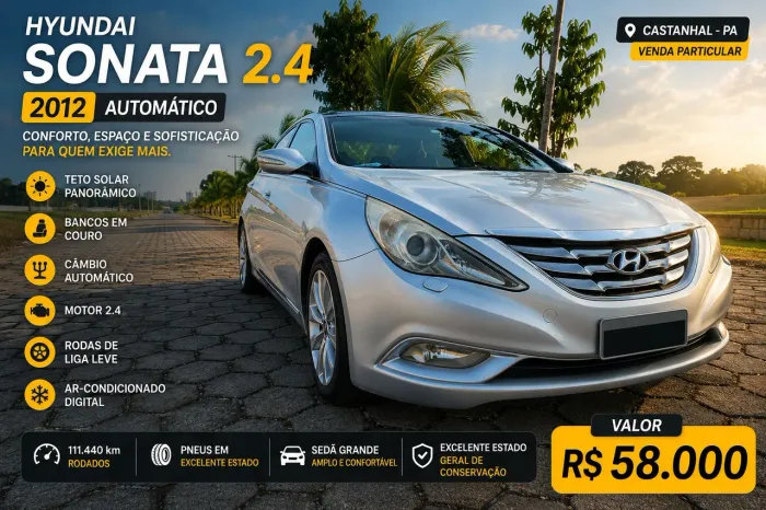 Hyundai Sonata 2.4 16V 182cv 4P Aut. 2012
