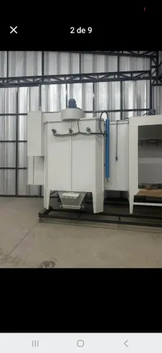 Cabine dupla oposta pintura eletrostática