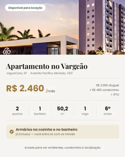 Aluguel apartamento 50m2 essencial residence