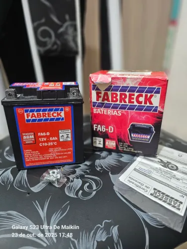 bateria de moto 12v 6Ah Frabreck (zera nunca usada)