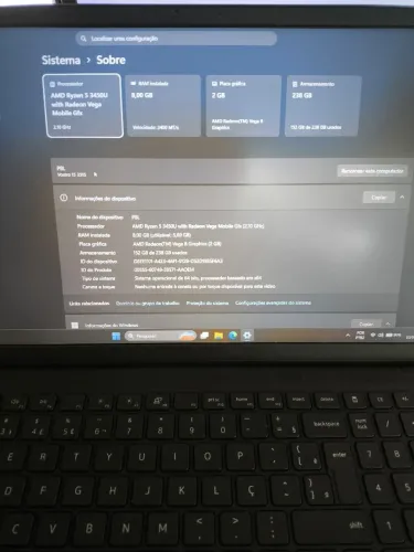Notebook Dell Vostro 15 Ryzen 5 3515 | 8 RAM | 2GB Placa de Vídeo