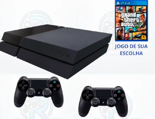Ps 4 com 2 controles e 2 jogos