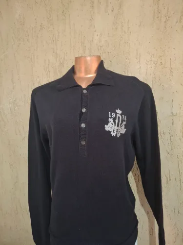 Sueter diesel estilo colegial preto com bordado unissex