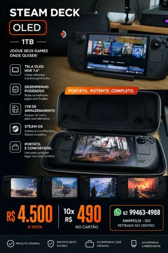 Steam deck OLED 1TB + acessórios