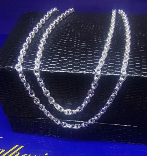 Cordão Cadeado 60 Cm 2 mm Prata 925 Peso 8.68 Gramas