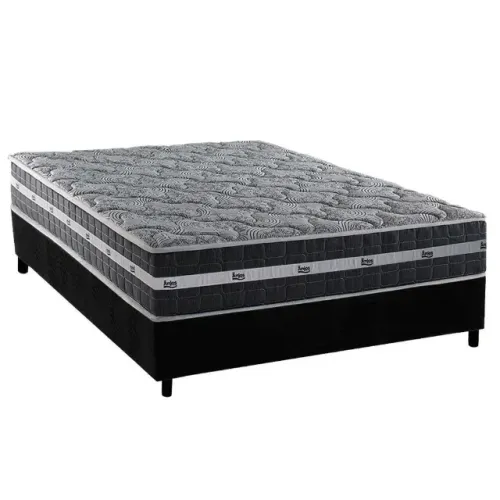 Cama Casal Completa Com Colchão Casal + Base Box Suede Casal Convencional