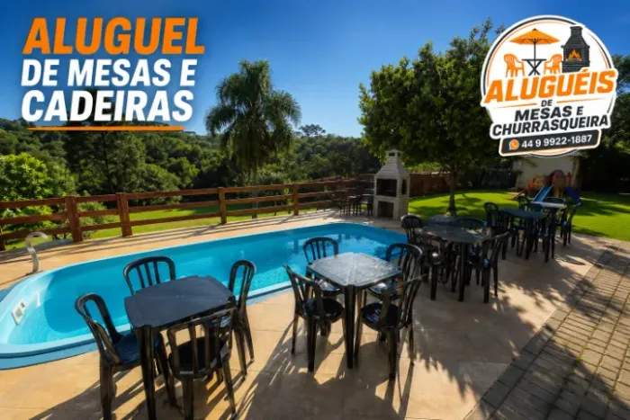 Locação Mesas e Cadeiras para Eventos, Confraternizações, Comercio, Igrejas, Reuniões.